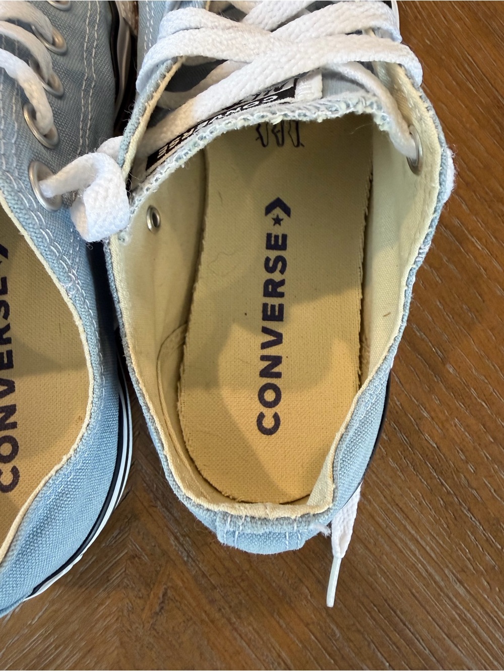 Converse Low Top Sneakers in Light Blue and White - Picture 7 of 9